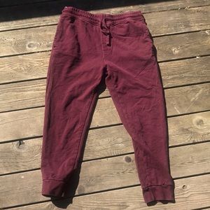 American Eagle Outfiters Maroon Jogger Style Sweatpants size large ✔️
